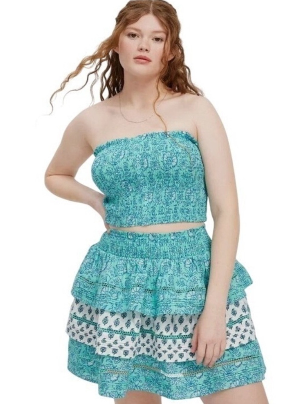 NWT Roller Rabbit x Target Collab Garden Floral Smocked Peplum Top & Skirt Set